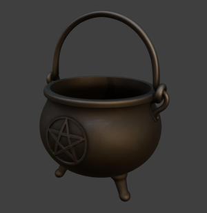 Witch Cauldron with Pentagram