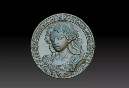 Virgo Zodiacl Bas Relief Pendant 230823