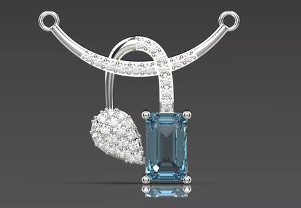 Stl 3dm Pendant The pinnacle of elegance with aquamarine jp0319