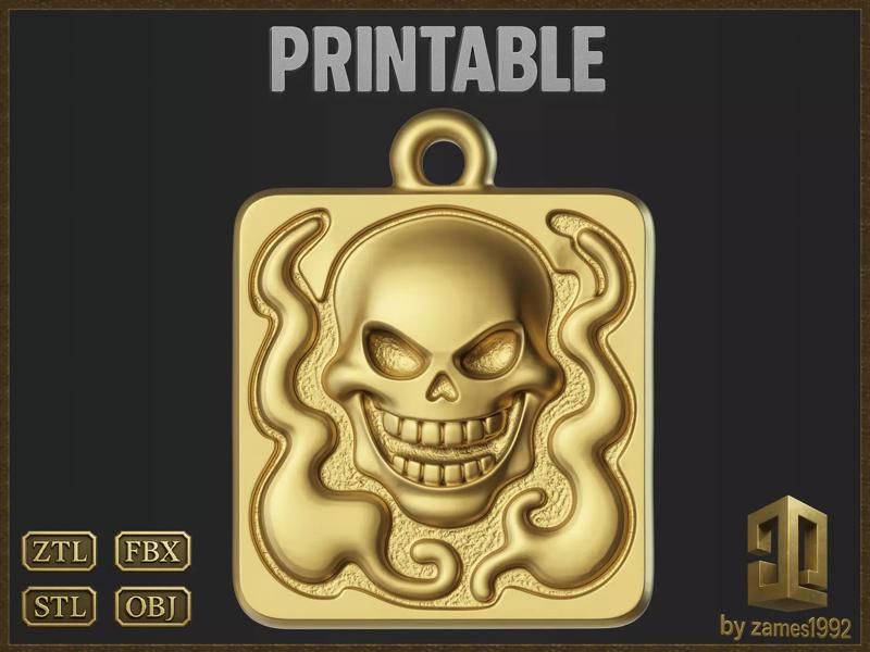 Stylized Skull Pendant