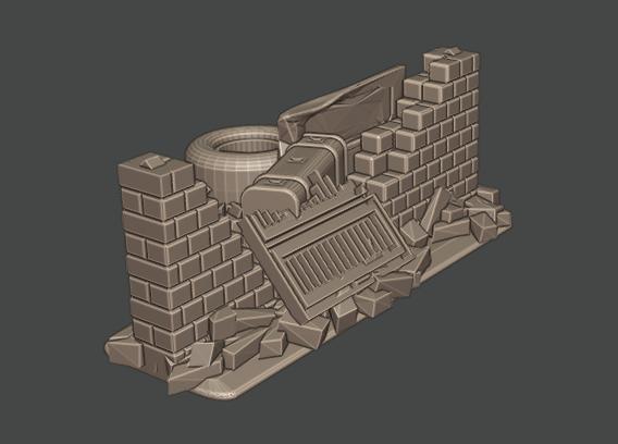 28MM RUIN WALL