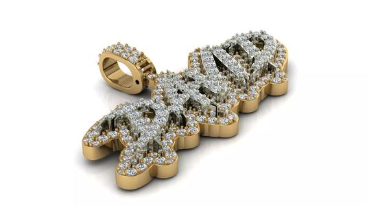 Custom Diamond Name Pendant DAVID