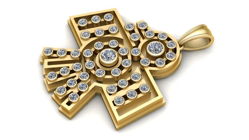Diamond Geometric Cross Pendant  3d printable model