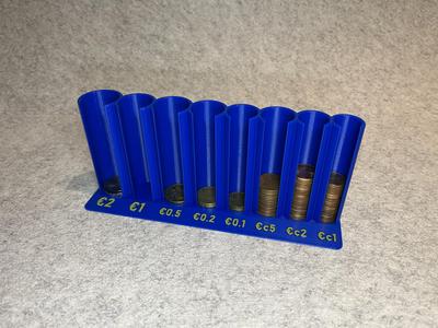 Euro coin sorter storage