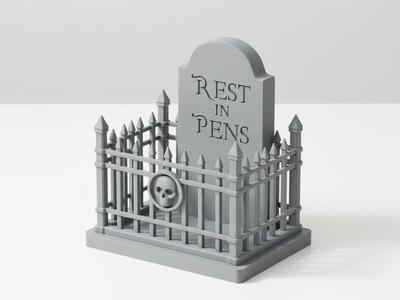 Halloween pen stand "REST IN PENS"