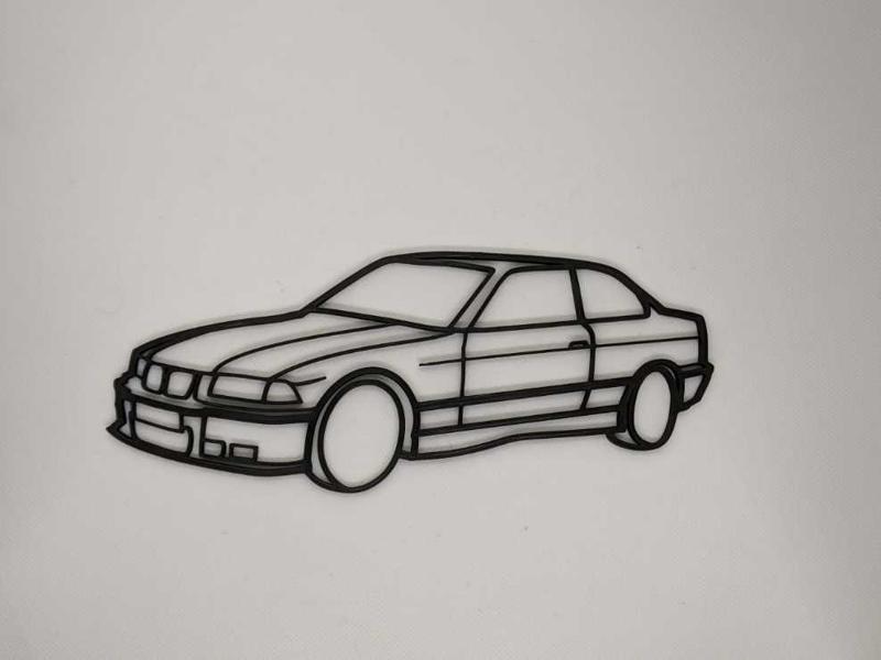 Wall Decoration BMW M3 E36 profile and 3/4 face