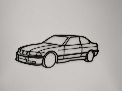 Wall Decoration BMW M3 E36 profile and 3/4 face