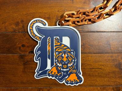 Retro Detroit Tigers Oversized Necklace Logo