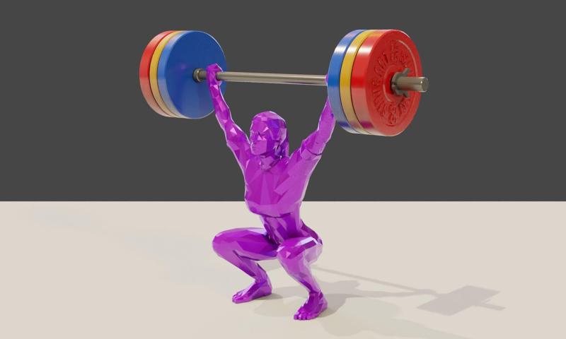 Woman weightlifting snatch statue