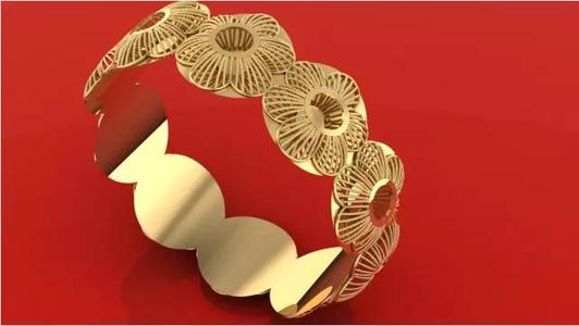 1298 Arabesque Pattern Gold Bangle 61mm-27gm