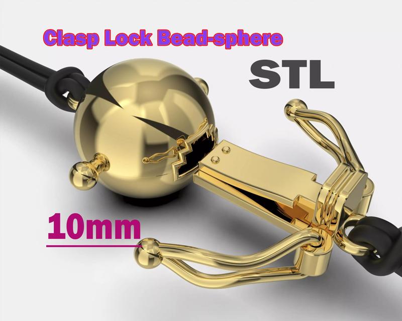 Jewelry CLASP Lock bead 10mm diameter STL ready for Print
