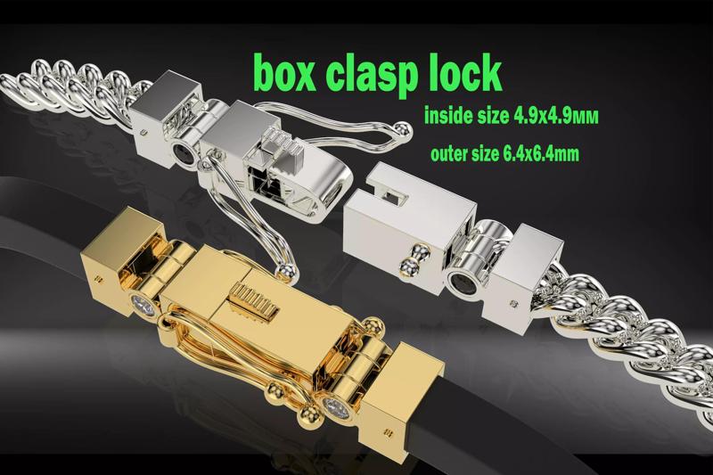 Jewelry box clasp lock for bracelet or chain 5mm Printable STL