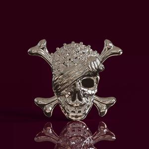 Pirate Skull Brooch Intricate Gothic Treasure   3D Model
