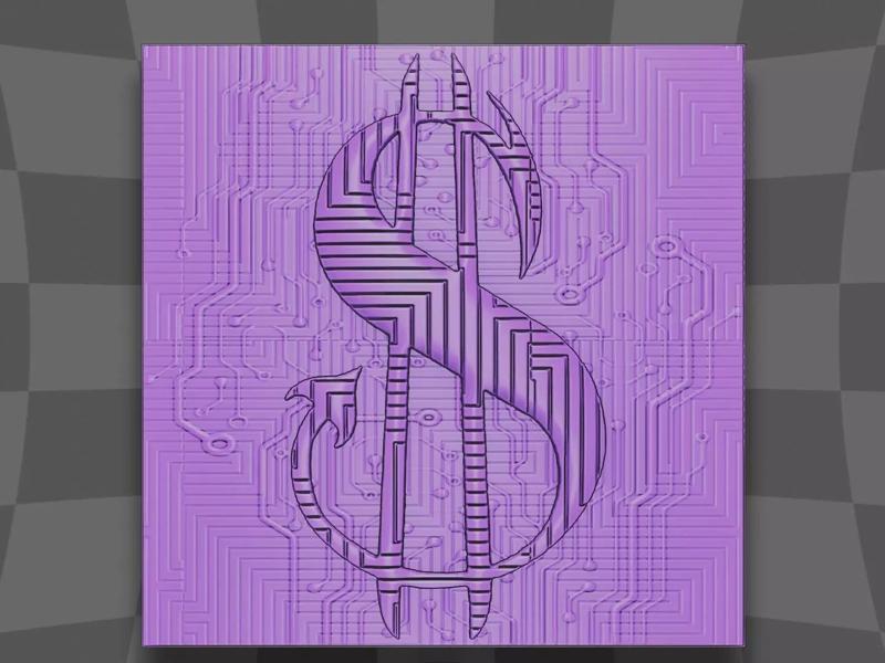 Devil dollar digital sign for CNC