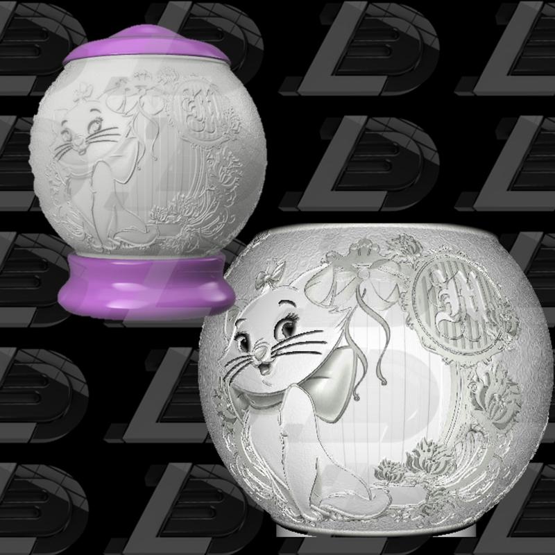 Marie Aristocats spherical night light lithophane