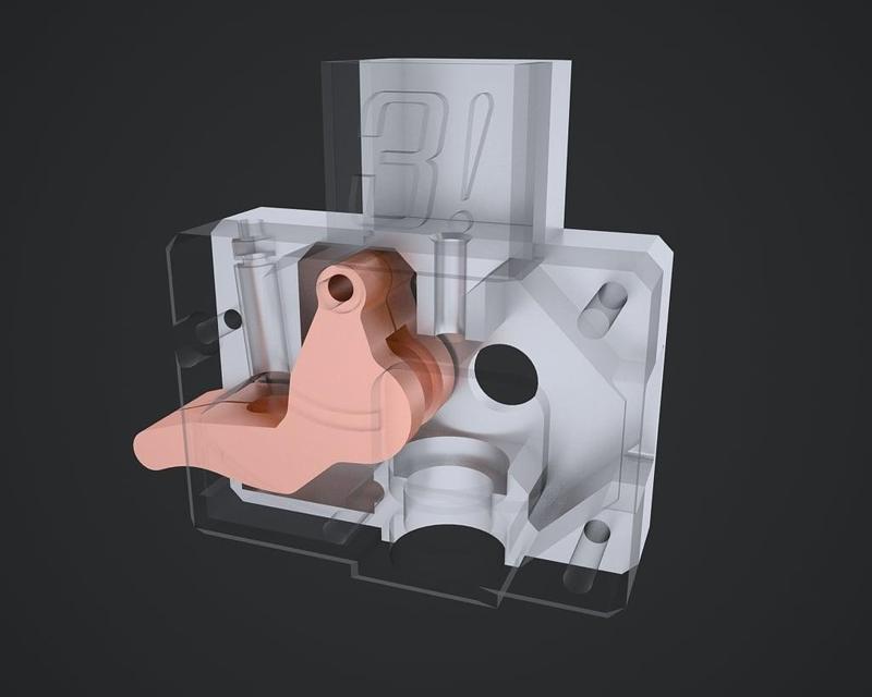 3uP - Extruder E3D v6 + MK8 Drive Gear