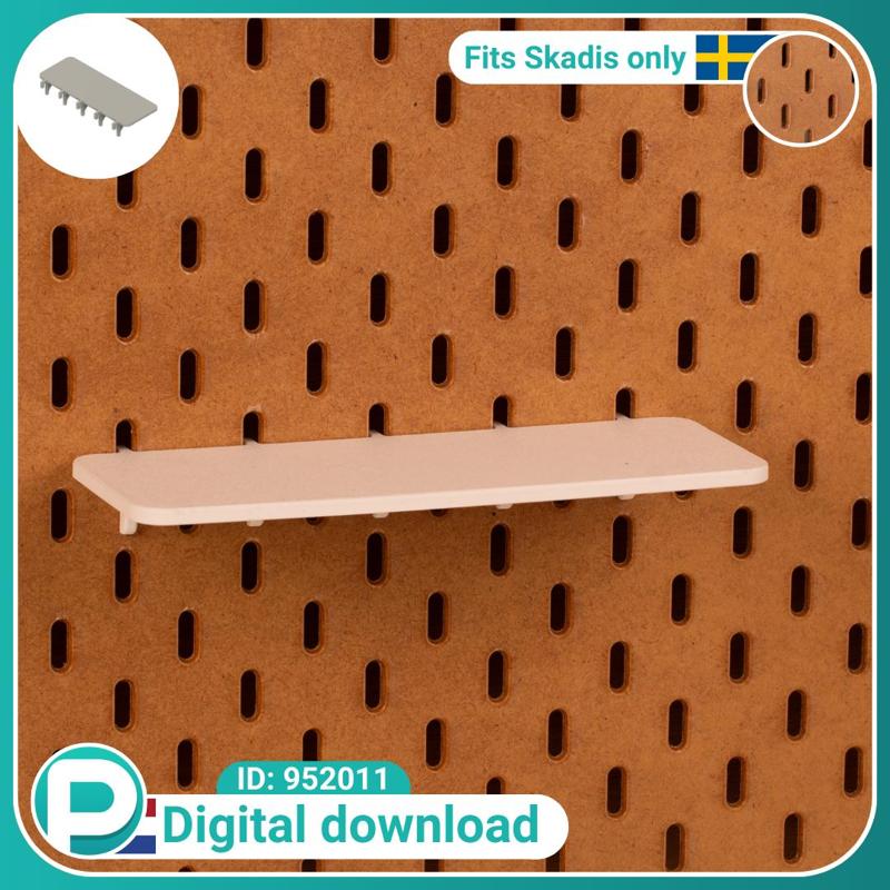 Display tray 20x7.5cm - fits IKEA Skadis pegboard - Digital download