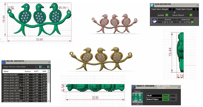 Bird Design Jewelry stl 3dm Pendant Model jp0030