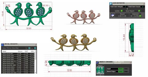 Bird Design Jewelry stl 3dm Pendant Model jp0030