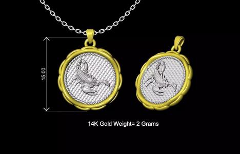 SCORPIO ZODIAC SIGN GOLD NECKLACE DESIGN