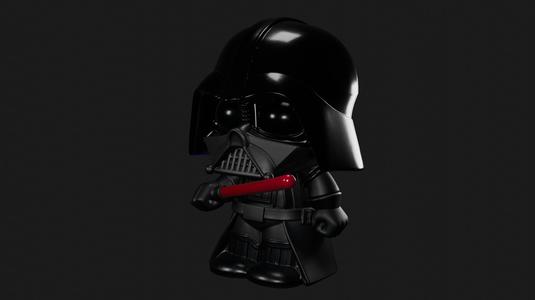 Darth Vader inspired figure with light saber - 3D Collectible Model