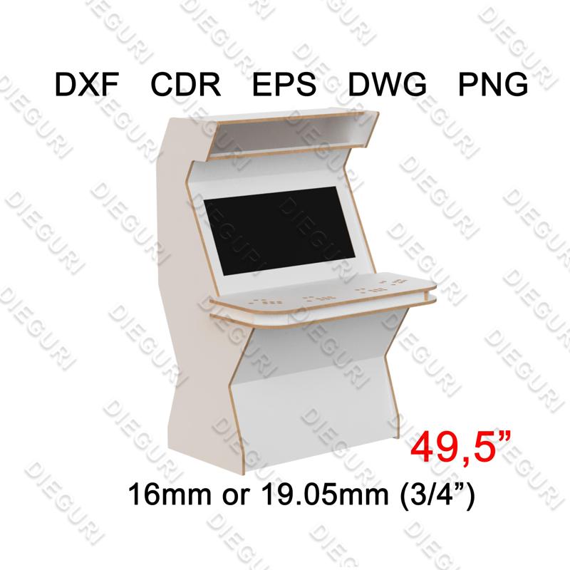 Arcade Fliperama "Extreme X" 4 Players - Cnc Router, DXF, Arcade Plans