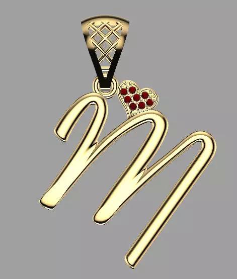 Alphabet Charm-Pendant - Letter M - P-65