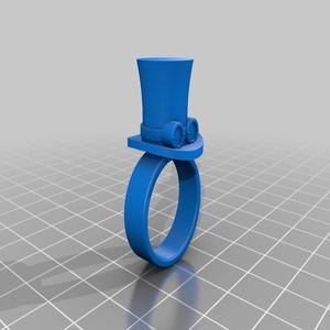 Top hat ring with goggles steampunck - Top hat ring with steampuck/geek glasses