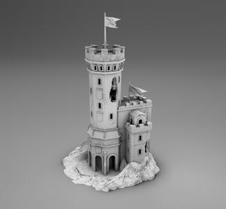 Medieval Castles -  mountaintop observation castle