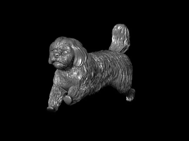 3D Dog Running Pose Printable Model