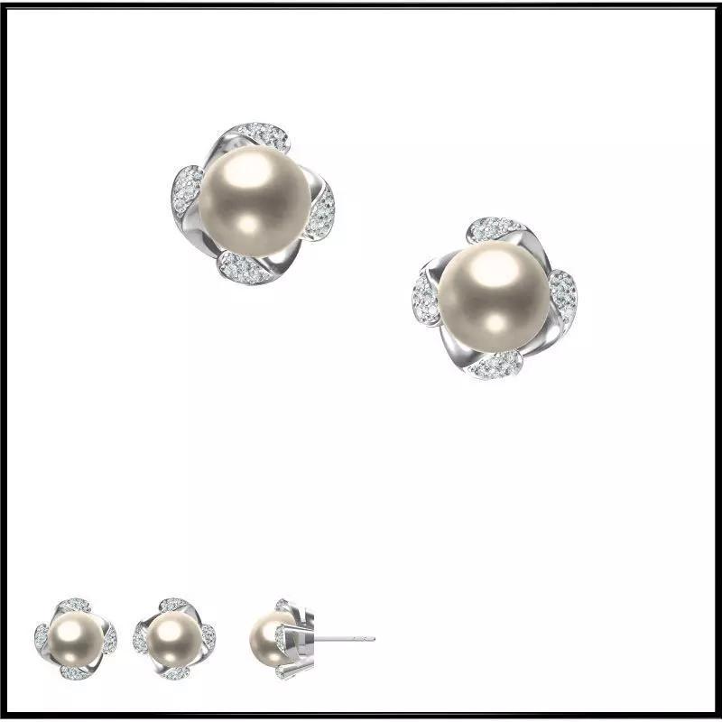 JCD Format White gold pearl set jcd pearl set design
