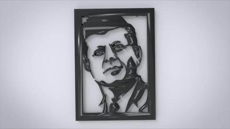 Wall decoration with John F Kennedy motif