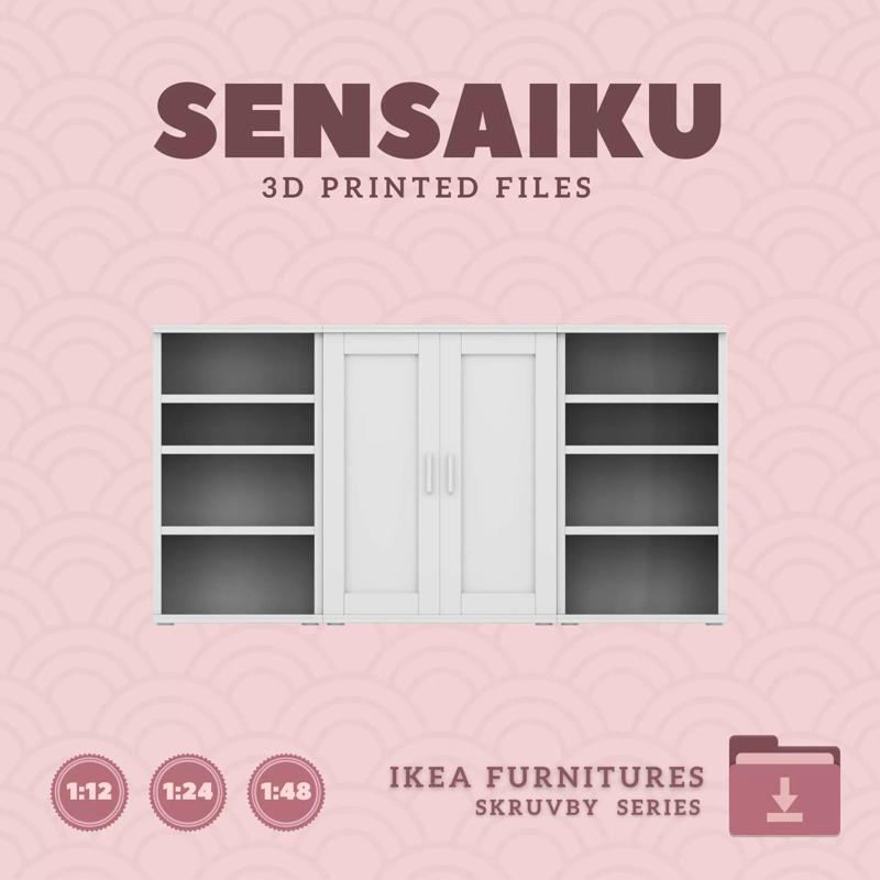 SKRUVBY Cabinet  and Bookshelf  for Dollhouse - IKEA - 3D Print