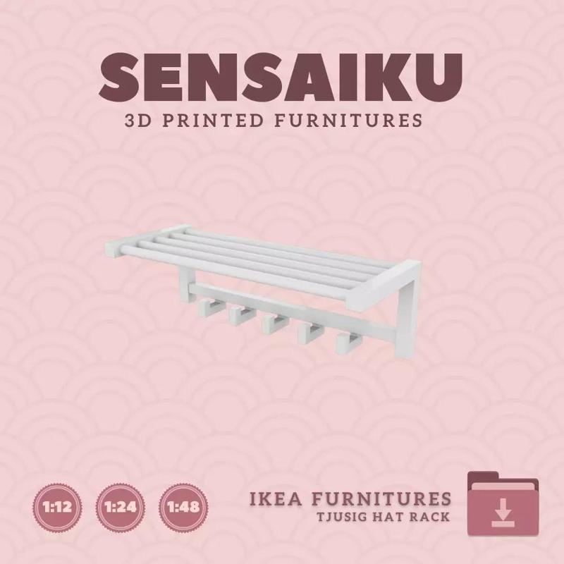 TJUSIG Hat Rack for Miniature Dollhouse IKEA 3D Print