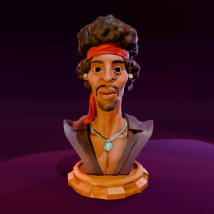 jimi hendrix cartoon bust