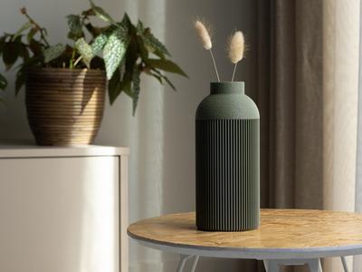 Flower Vase DUNE - Minimalist Vase with Ribbed Texture