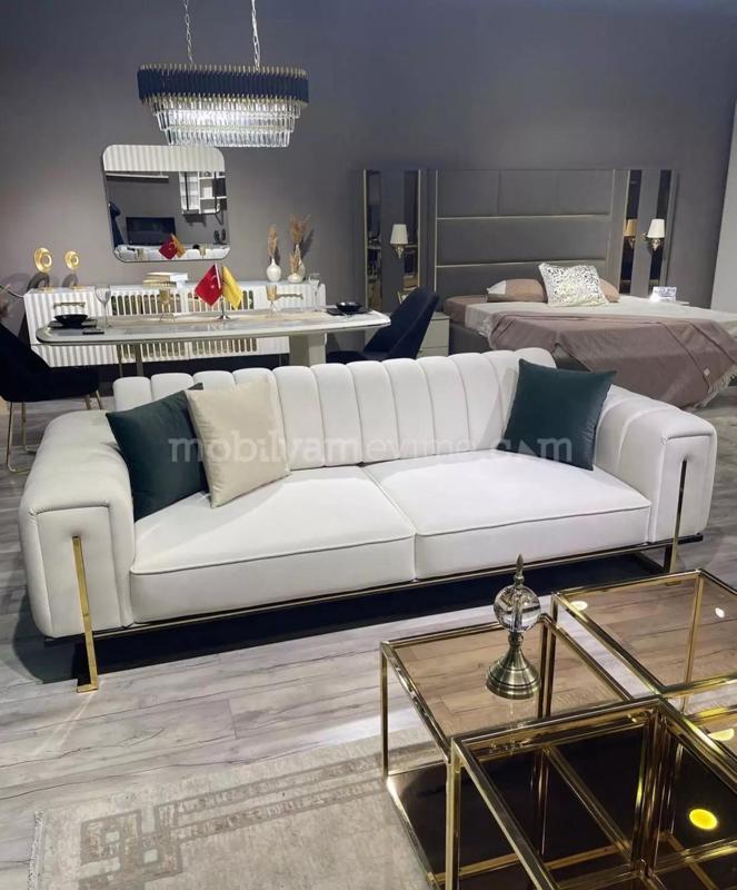 KOLTUK modern living room with sofa and gold accents