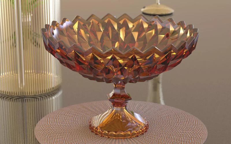 fruit glass plate with stand