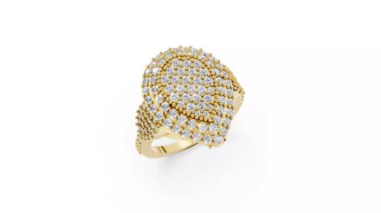 Interlocking Diamond Twisted Link Band 3D Jewelry Model