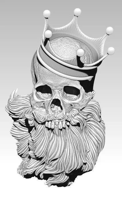 Beard skull king pano pendant necklace