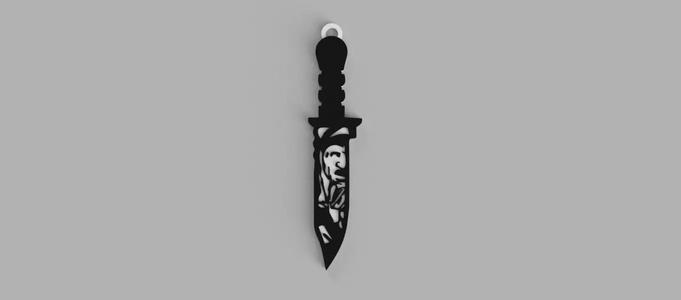 Freddy Krueger Horror Knives Nightmare on Elm Street Keychain