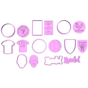 Set 8 cutter/stamp cookie cutter messi inter miami