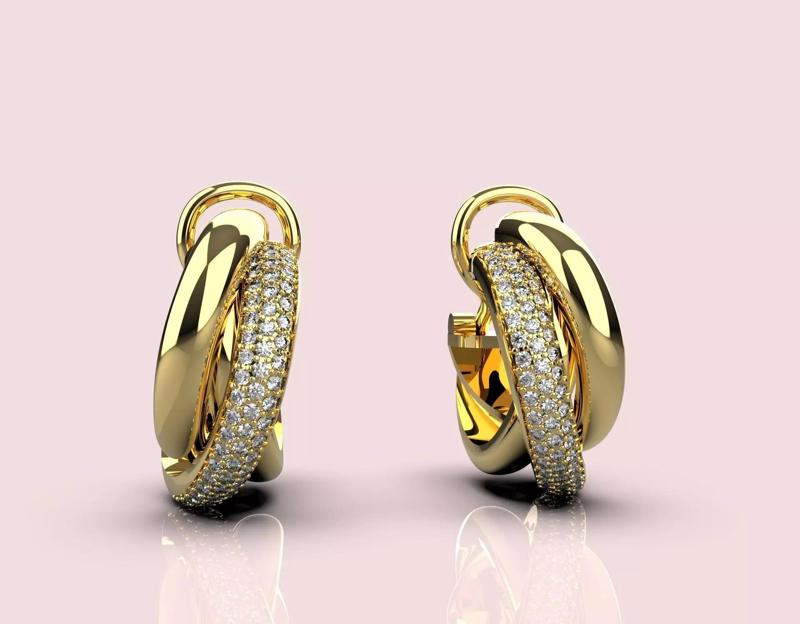 earring rope-like twisted design