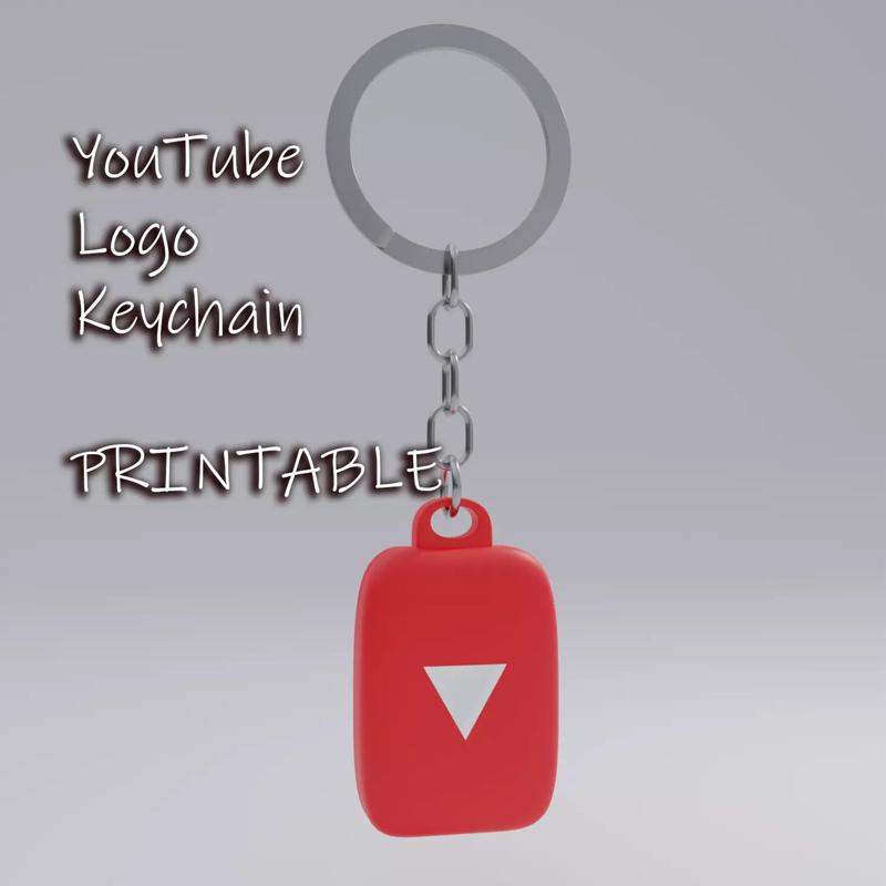 YouTube logo keychain for print