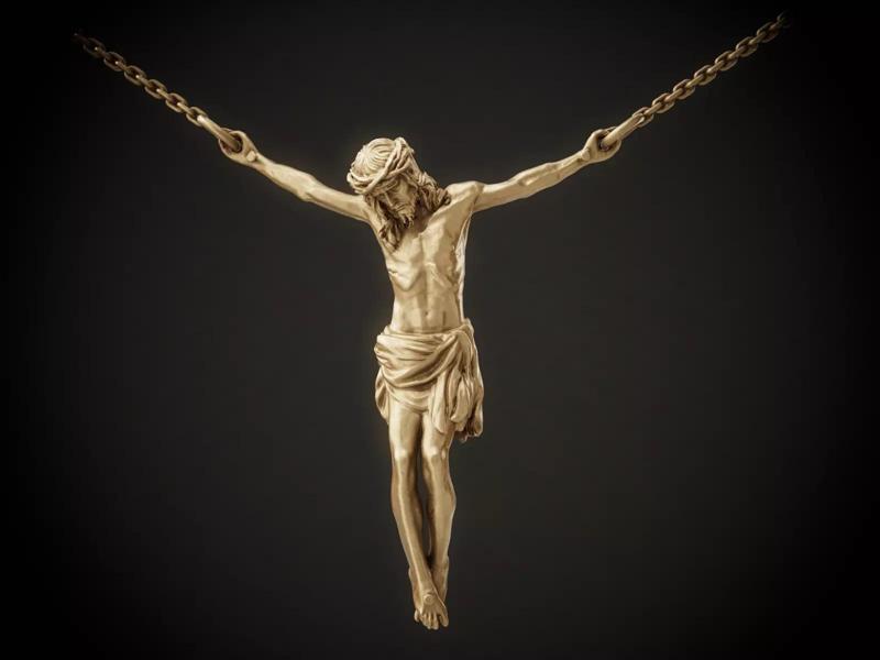 Crucifix Pendant - Jesus Christ Statue Necklace