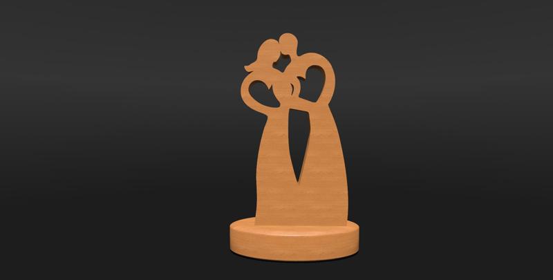 Romantic Couple Sculpture, Love Statue, Couple In Love, romantic statue, bodies in heart shape united