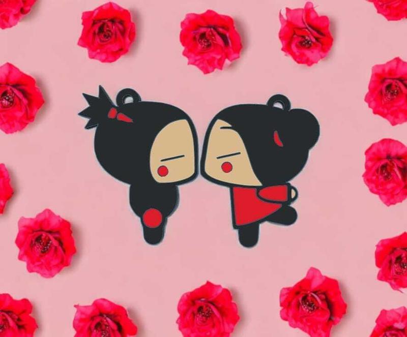 Pucca and Garu Valentine's Day Keyrings
