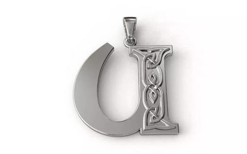 Celtic pendant letter  U