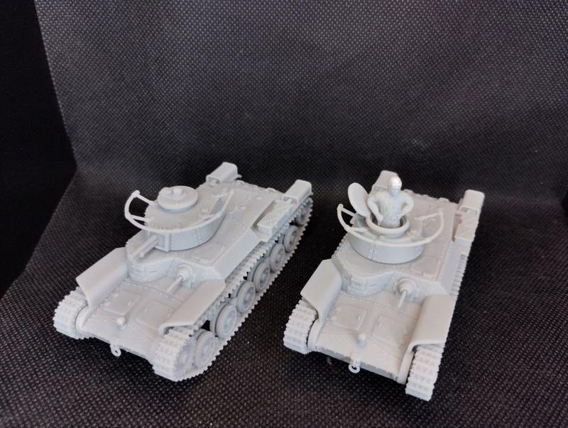 Type 97 Chi-Ha + Type 97 Shi-Ki Command Tank + 2 Tankmen (Japan, WW2)