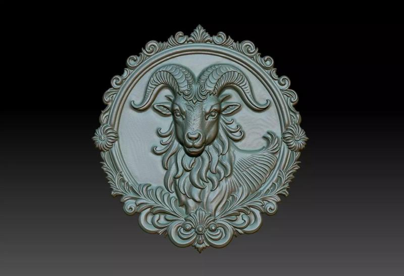 Capricornus Zodiacl Bas Relief Pendant 230823